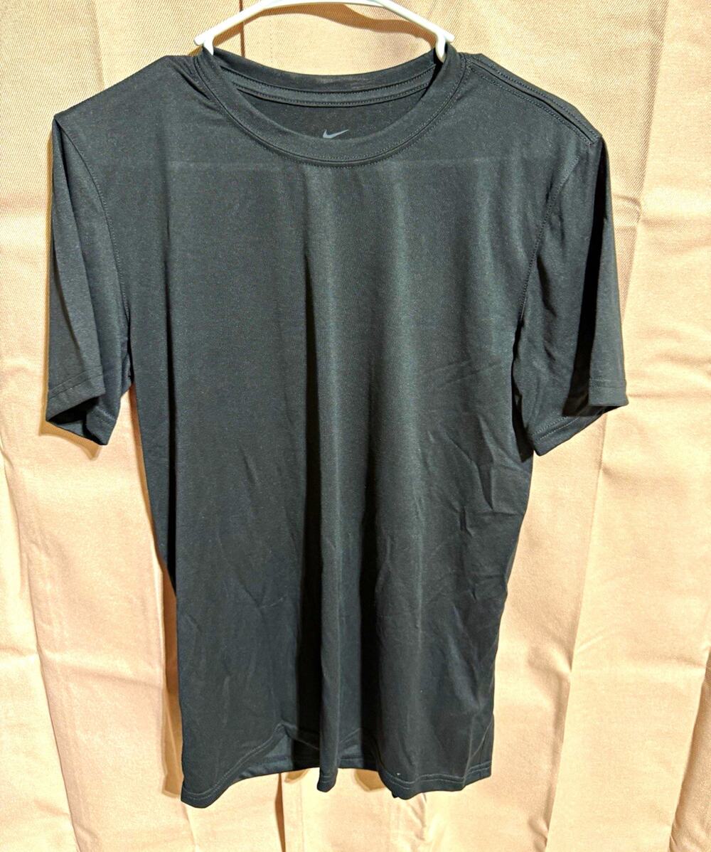 Nike Dri-FIT Men's S Black T-Shirt Crew Neck Short Sleeve Solid Logo Pullover
